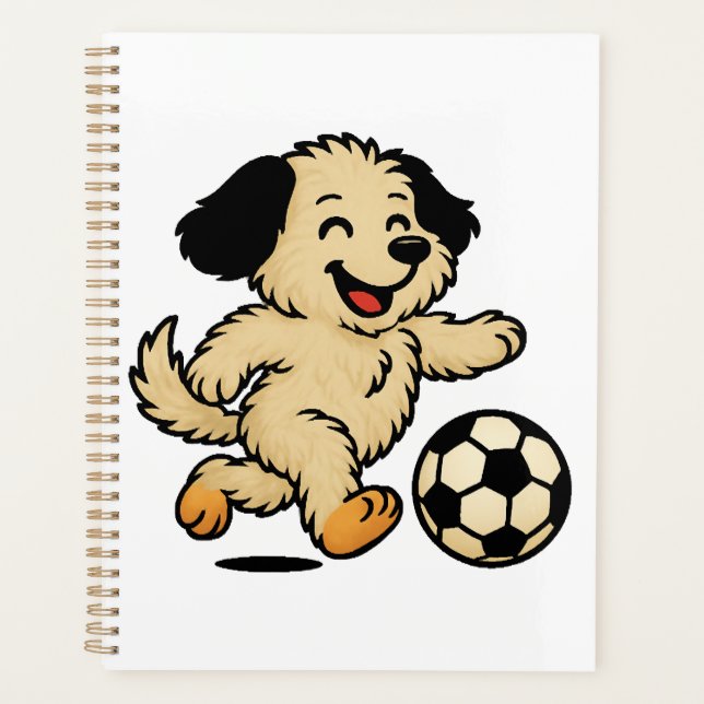 Welpe spielt Fußball Planer (Vorderseite)