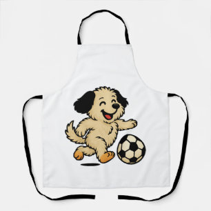 Welpe spielt Fußball Schürze