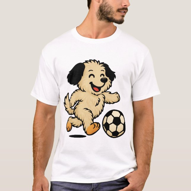Welpe spielt Fußball T-Shirt (Vorderseite)