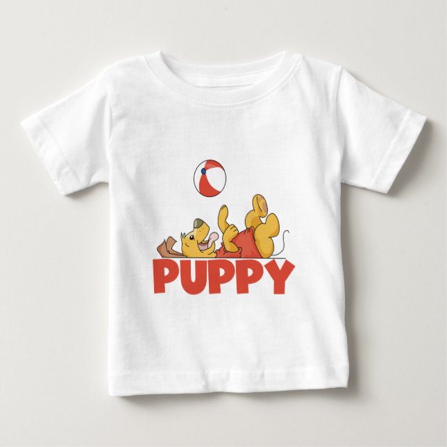 Welpe spielt T-Shirts und Geschenke (Vorderseite)