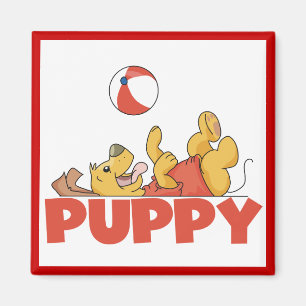 Welpe spielt T-Shirts und Geschenke Magnet