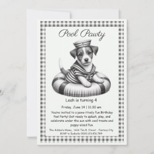 Welpe Splash Birthday Pool Party Einladung