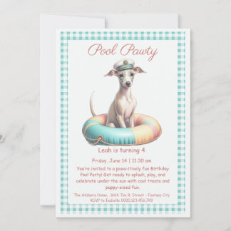Welpe Splash Birthday Pool Party Einladung
