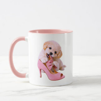 Welpe Süß Glamour Hund Rosa Thema Tasse