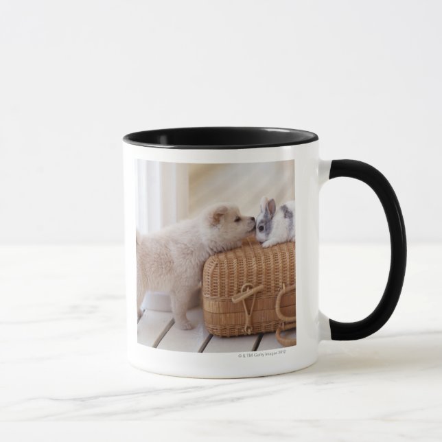 Welpe und Kaninchen Tasse (Rechts)
