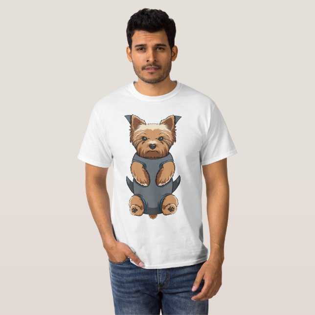 Welpe Yorkie Baby-Fördermaschinen-Fronten-Satz-T - T-Shirt (Vorne ganz)