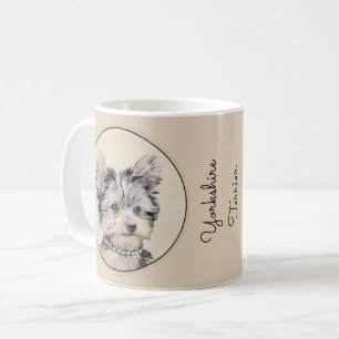 Welpe Yorkshires Terrier, der ursprüngliche Kaffeetasse