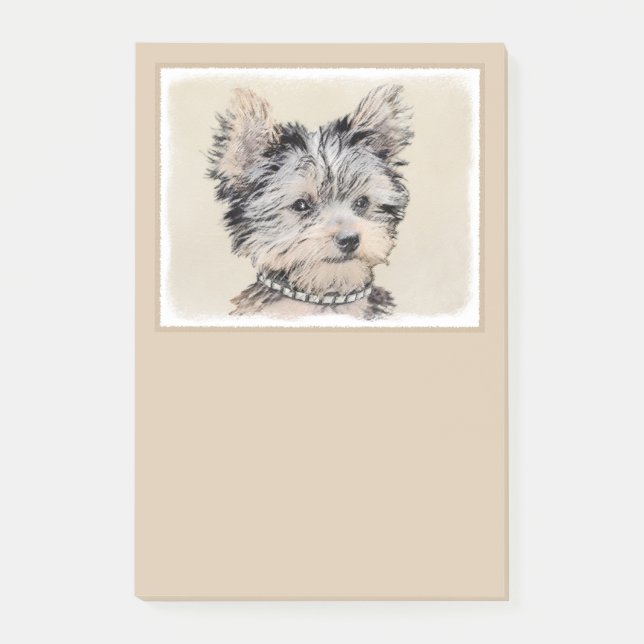 Welpe Yorkshires Terrier, der ursprüngliche Post-it Klebezettel (Vorderseite)