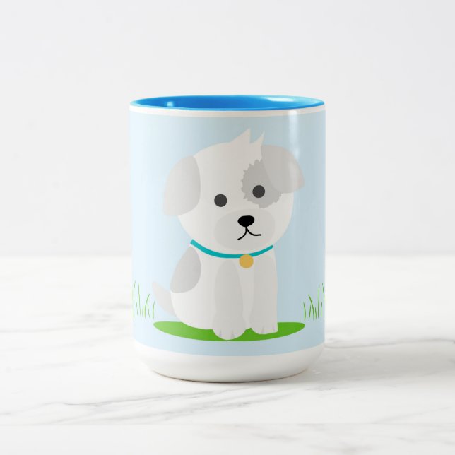 Welpe Zweifarbige Tasse (Mittel)
