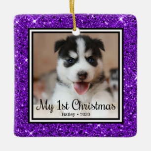 Welpen 1. Weihnachten Keramikornament