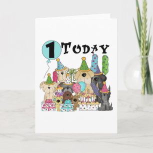 Welpen 1st Birthday Bash Tshirts und Geschenke Karte