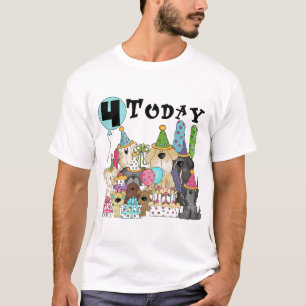 Welpen-4. Geburtstags-Schlag-T-Shirts und T-Shirt