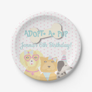 Welpen Adoptionshund Party Pappteller