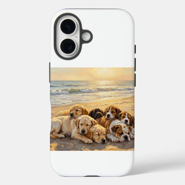 Welpen am Strand Handyhülle Case-Mate iPhone Hülle (Rückseite)