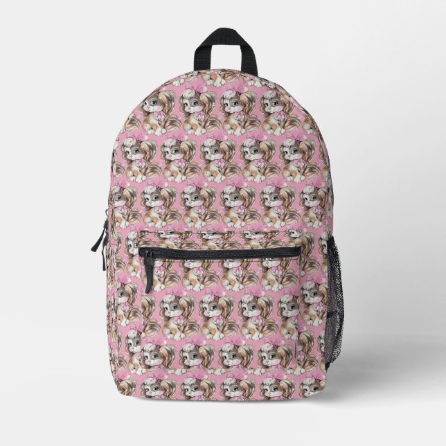 Welpen bedruckter Rucksack (Vorderseite)