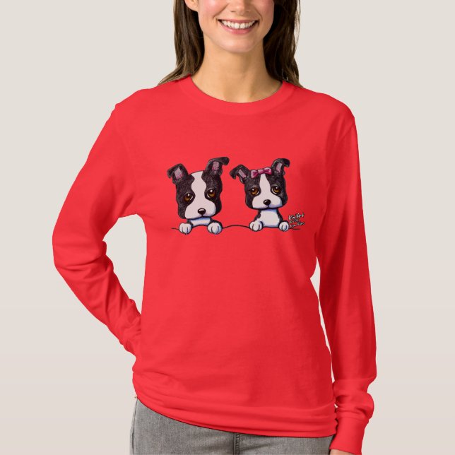 Welpen Bostons Terrier T-Shirt (Vorderseite)