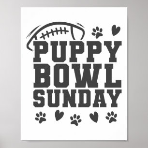 Welpen Bowl Sonntag Super Fußll Spiel Party Hunde Poster