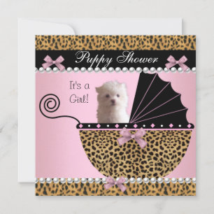 Welpen Dusche Süßer Hund Rosa Leopard
