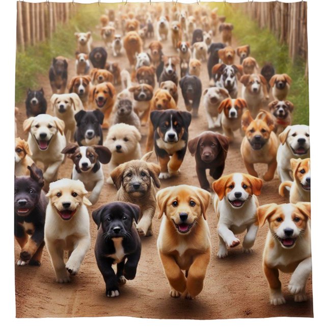 Welpen Duschvorhang (Vorderseite)