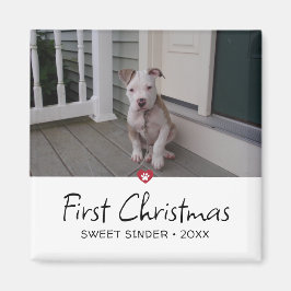 Welpen Erstes Weihnachtsfest Foto Magnet