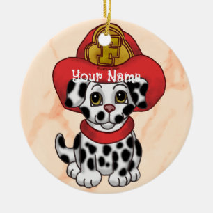 Welpen-Feuerwehrmann-Schmuck Keramik Ornament