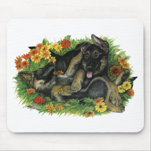 Welpen Garten Mousepad