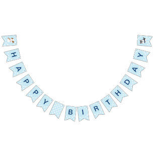 Welpen-Geburtstagsfeier Girlande Banner blau