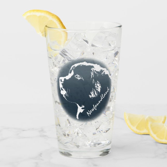 Welpen-Glas-Gewohnheit Neufundlands Glas (Vorderseite Ice)