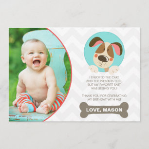 Welpen-Hund danken Ihnen, Foto Tatze-Ty Dankeskarte