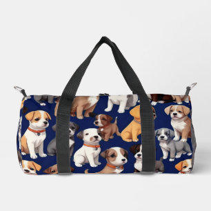 Welpen-Hund-Navyblau-Muster-Design Duffle Bag