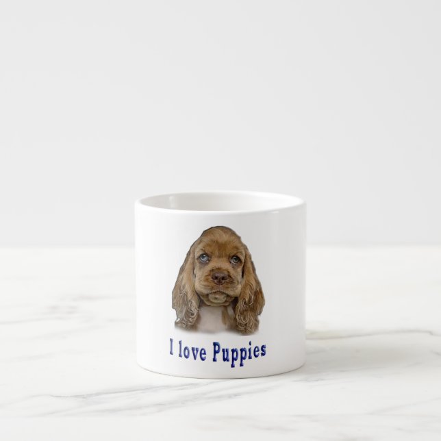 Welpen Hunde Espressotasse (Vorderseite)