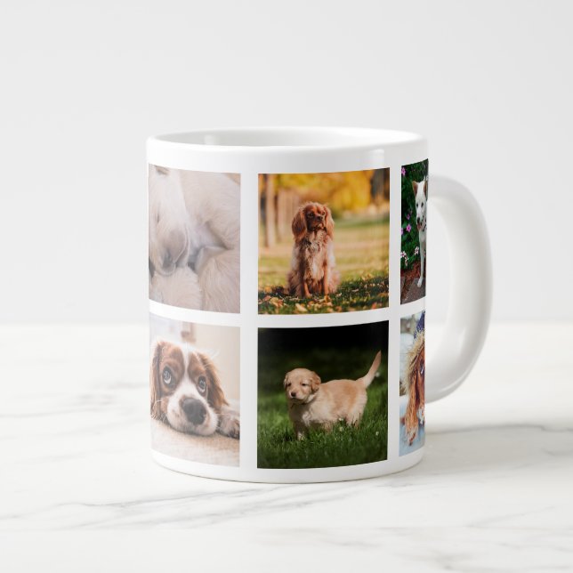 Welpen Hunde Instagram Fotos Jumbo-Tasse (Vorderseite Rechts)