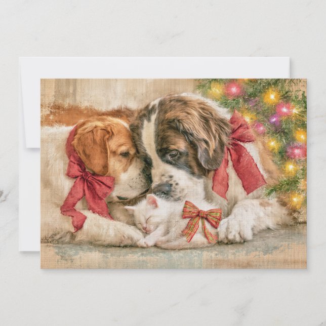 Welpen Hunde Kätzchen Liebe Weihnachten  (Vorderseite)