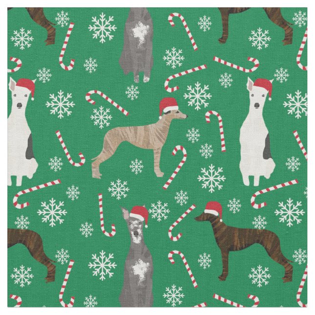 Welpen-Hunde Weihnachten Stoff (Nahaufnahme)