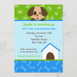 Welpen-Hundegeburtstags-Party Einladungen