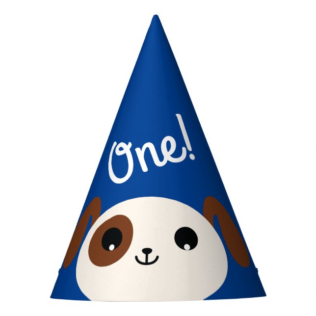 Welpen-Hundeniedliches buntes 1. Partyhütchen (Vorderseite)