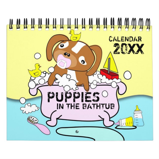 Welpen im Bathtub-Kalender Kalender (Titelbild)