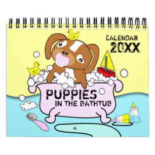 Welpen im Bathtub-Kalender Kalender