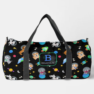 Welpen im Weltraum Wasserfarbe Hund Astronauten Duffle Bag