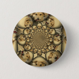 Welpen-Kaleidoskop-Kunstprint Button