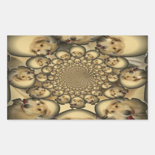 Welpen-Kaleidoskop-Kunstprint Rechteckiger Aufkleber