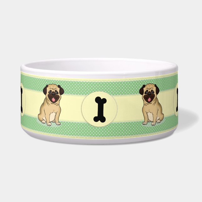Welpen, Knochen und Polka-Punkte Napf (Vorderseite)
