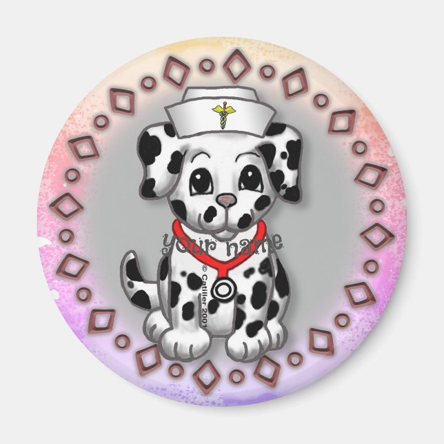 Welpen-Krankenschwester  Magnet (Vorne)