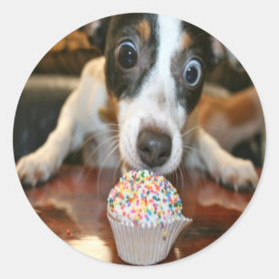 Welpen-Kuchen-Aufkleber Runder Aufkleber