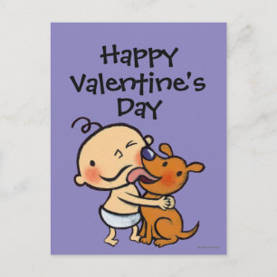 Welpen-Küsse für das Baby Feiertagspostkarte