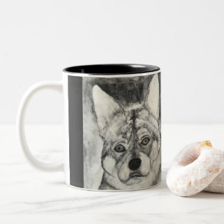 Welpen-Liebe-Wolf-HundeTasse Zweifarbige Tasse