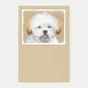 Welpen-Malerei Lhasas Apso - niedliche Post-it Klebezettel