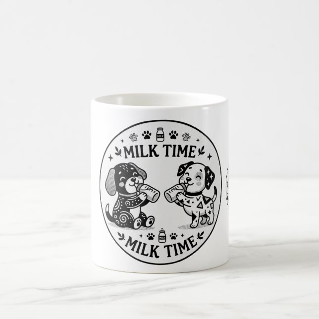 Welpen Milchstunde BW Kaffeetasse (Mittel)