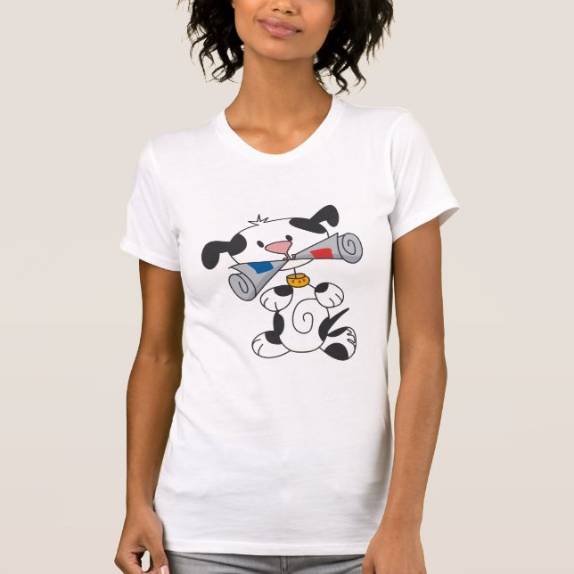 Welpen Mit Zeitung T-Shirts und Geschenke (Vorderseite)