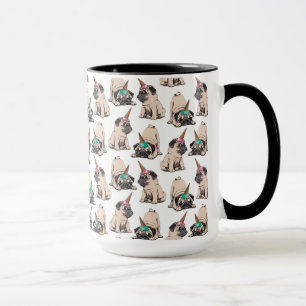 Welpen-Möpse  strebendes Unicorn-Muster Tasse